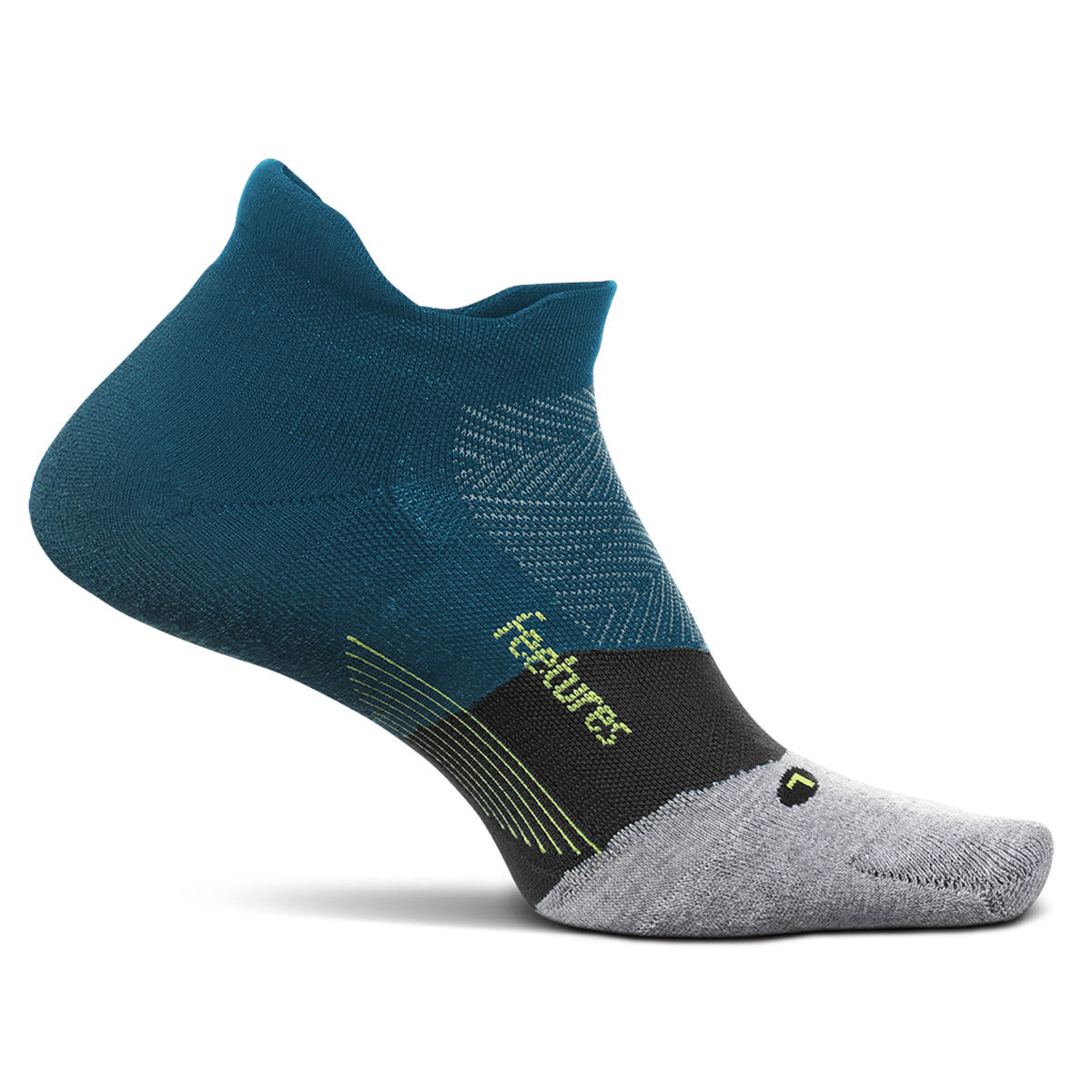 Feetures Elite Cushion No Show Tab Socks Teal XL