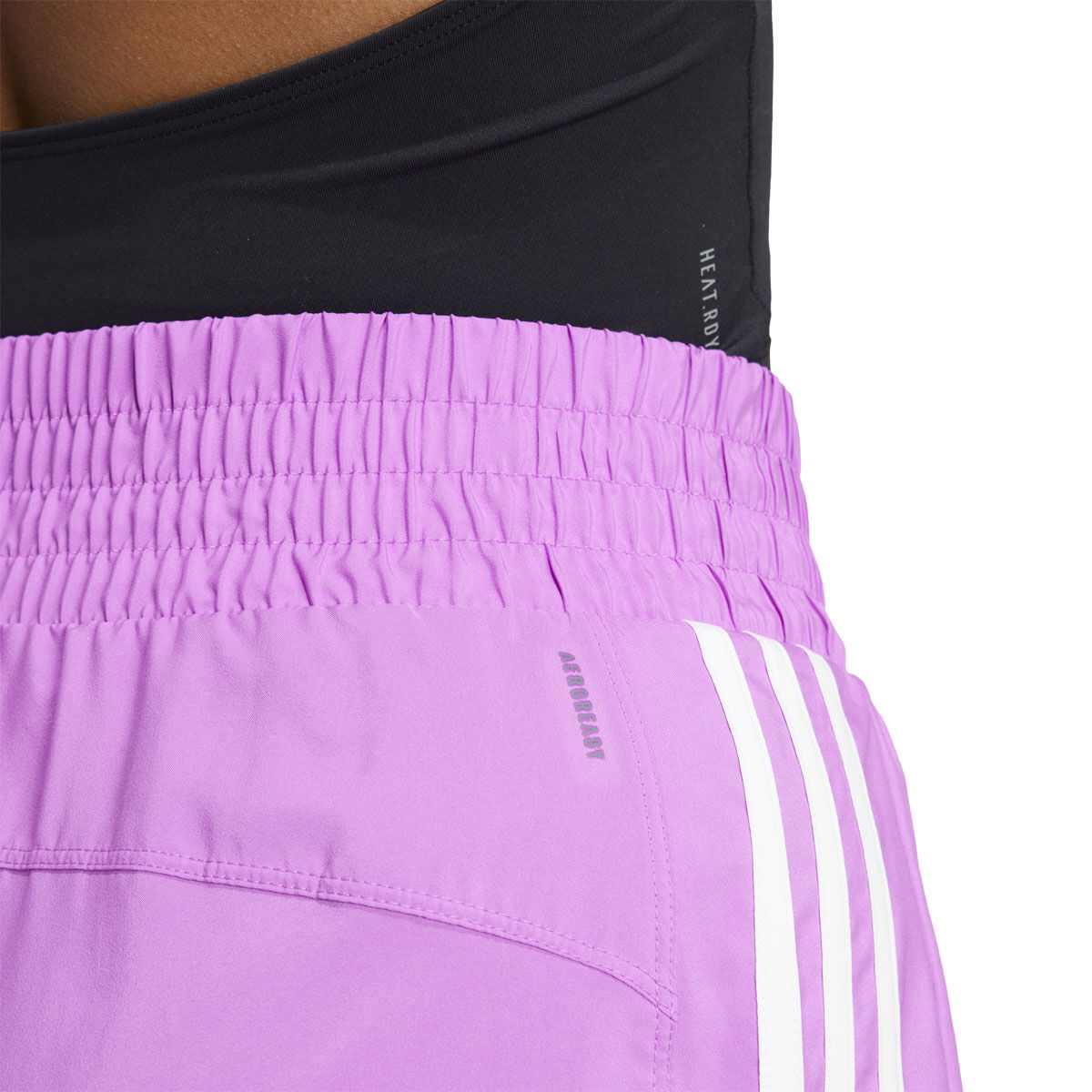 adidas Womens Pacer 3-Stripes Woven High Rise Training Shorts