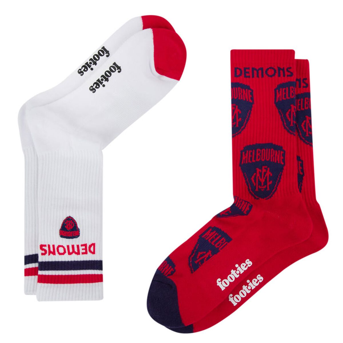 Footies Melbourne Demons 2025 Sneaker Socks 2 Pack