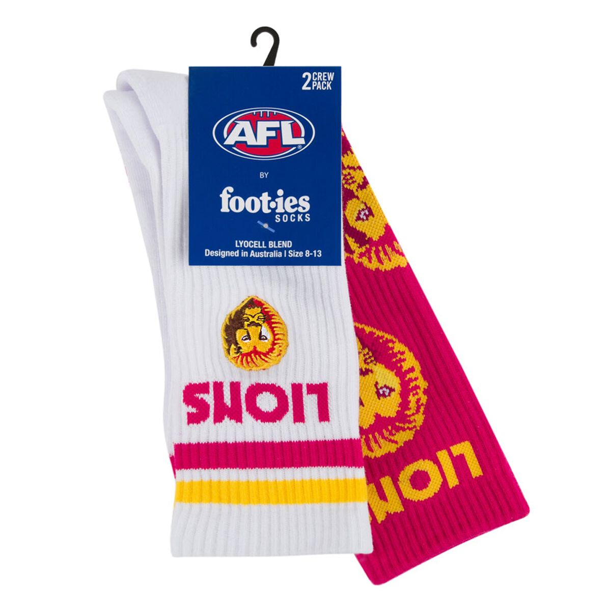 Footies Brisbane Lions 2025 Sneaker Socks 2 Pack