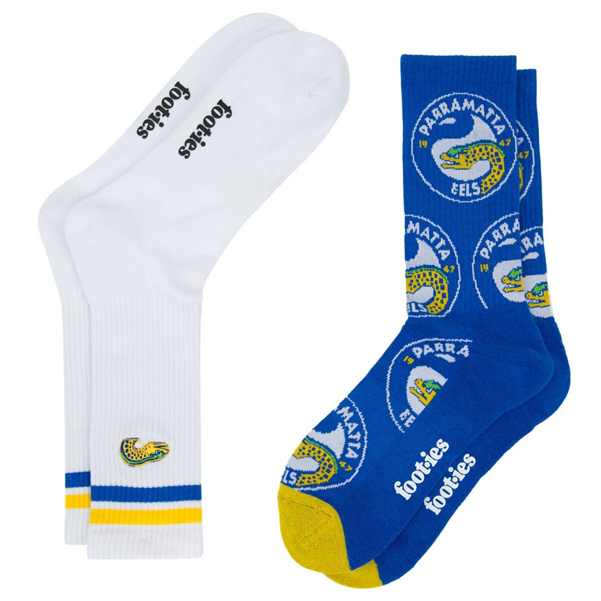 Footies Parramatta Eels 2025 Sneaker Socks 2 Pack