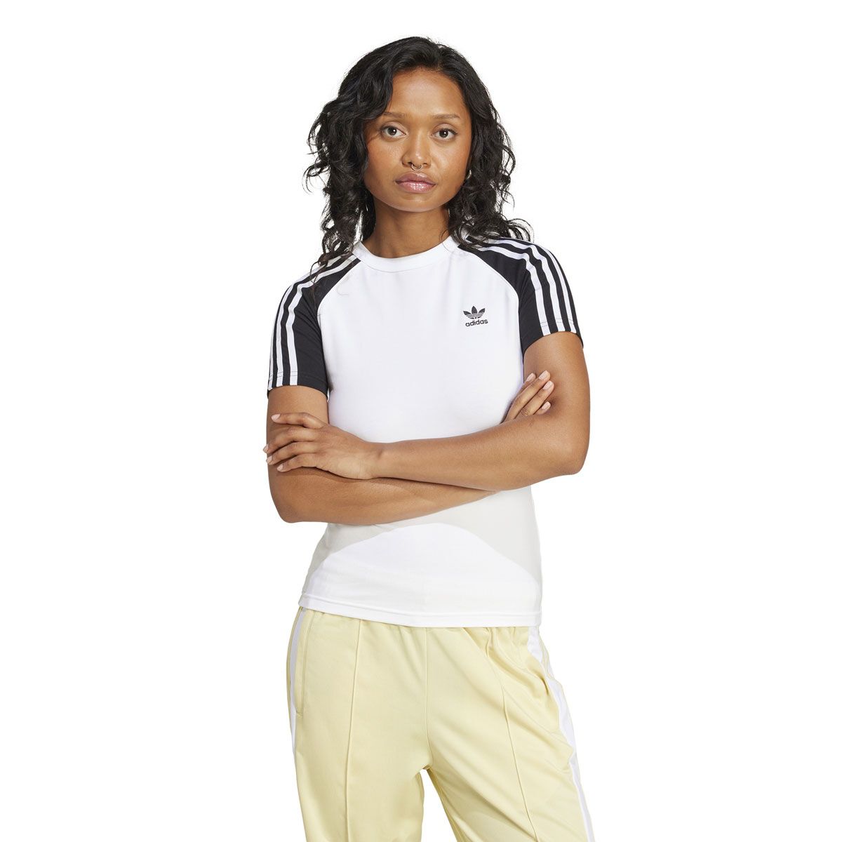 adidas Originals Womens Adicolor 3-Stripes Raglan Slim Tee