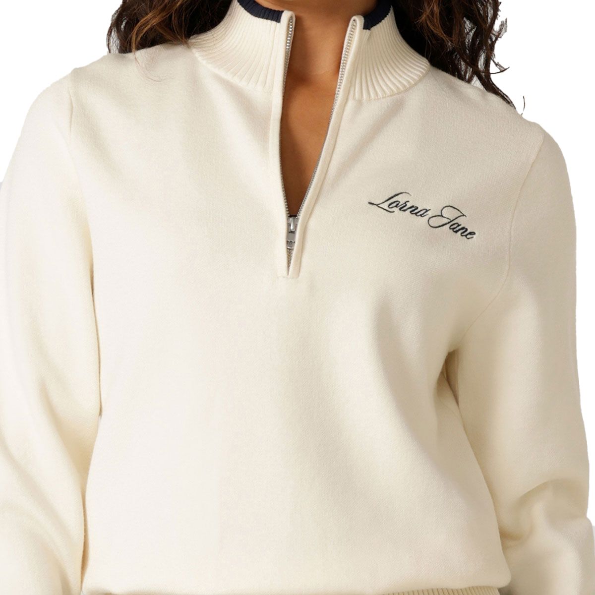 Lorna Jane Womens Alpine Club 1/2 Knit Sweatshirt