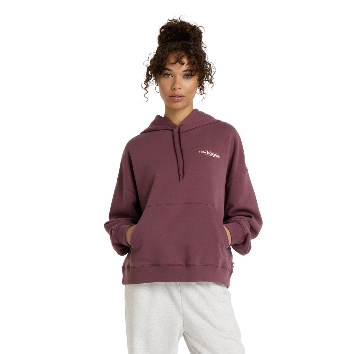 New Balance Womens Multi Color Logo Hoodie