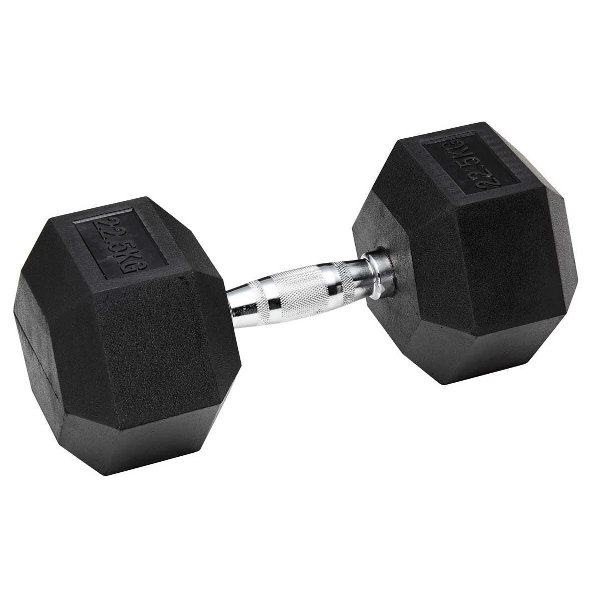 Celsius 22.5kg Rubber Hex Dumbbell 1 Piece