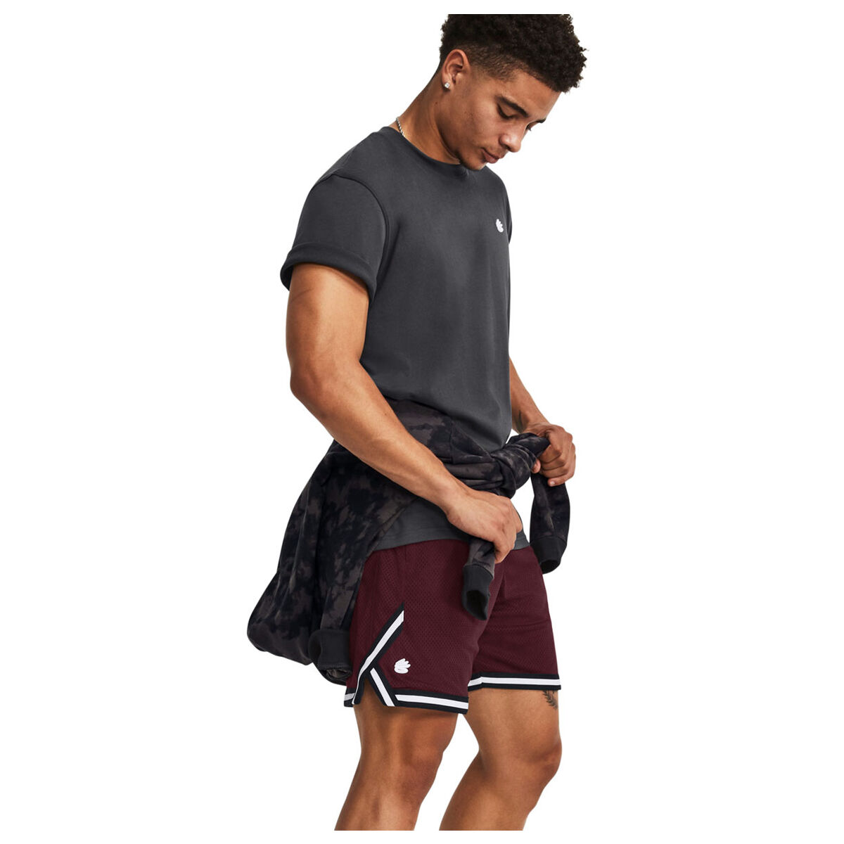 Under Armour Curry Mens 3.0 Mesh Basketball Shorts Maroon XXL