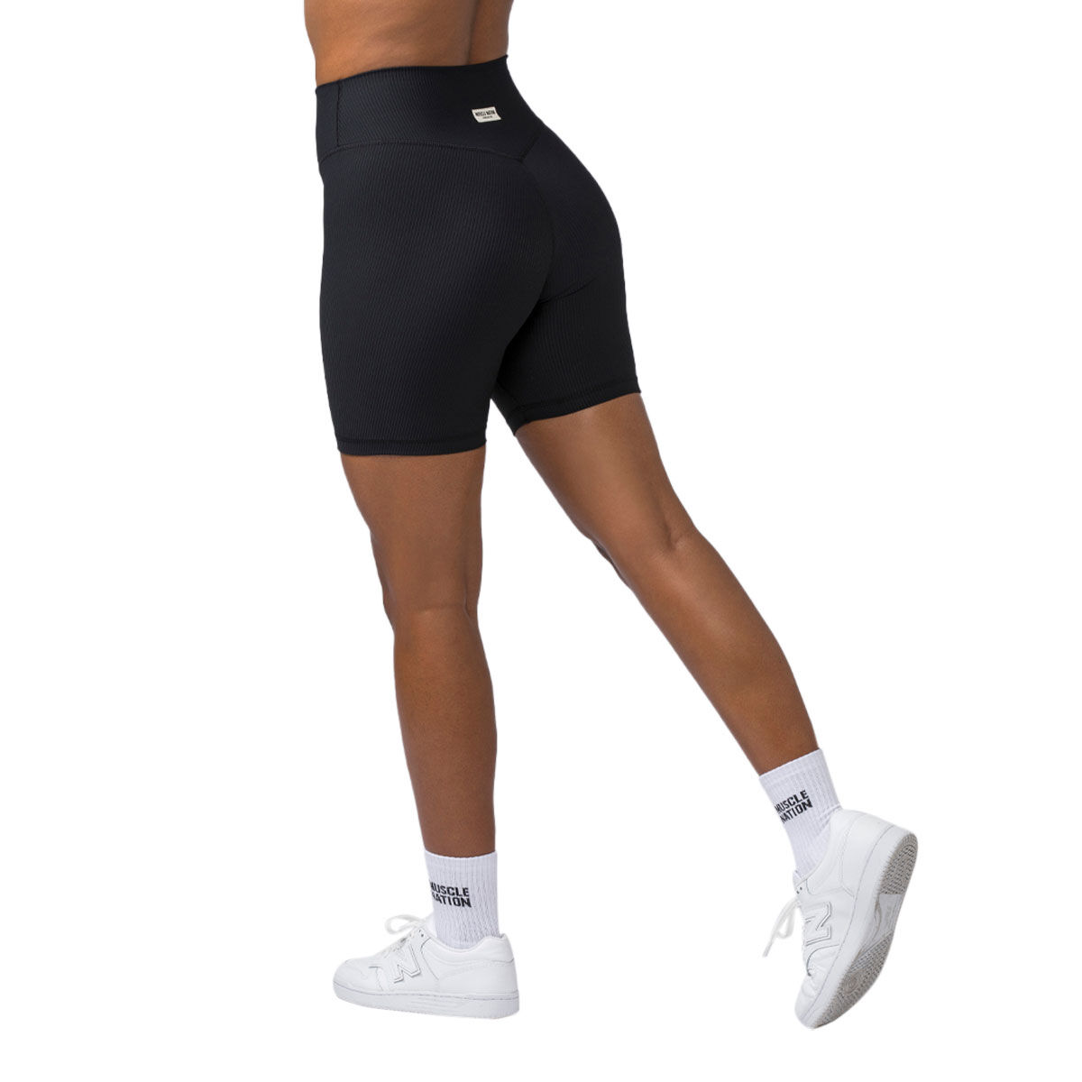 Muscle Nation Womens Zero Rise Rib Bike Shorts
