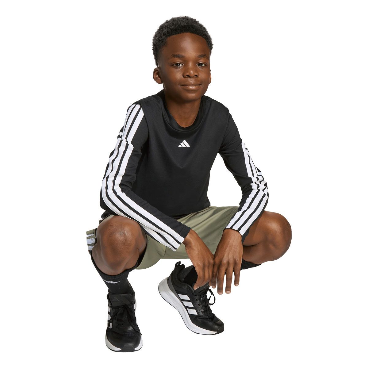 Adidas Junior Training Essentials 3 Stripes Long Sleeve Tee