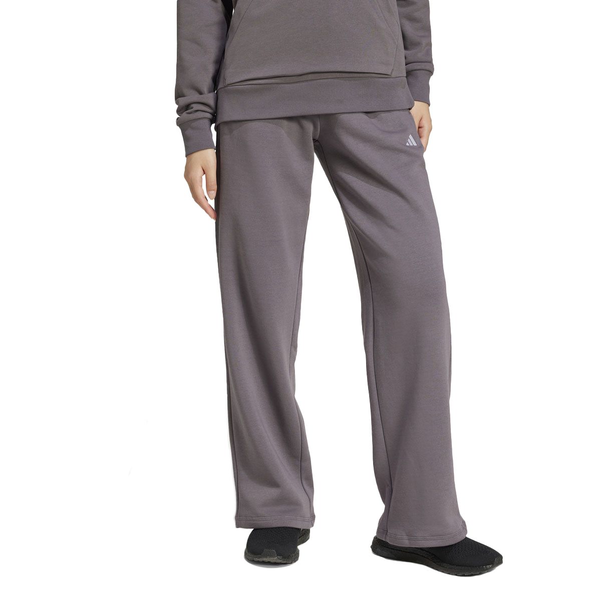 adidas Womens Feel Cozy Fleece Small Logo Open Hem Track Pants