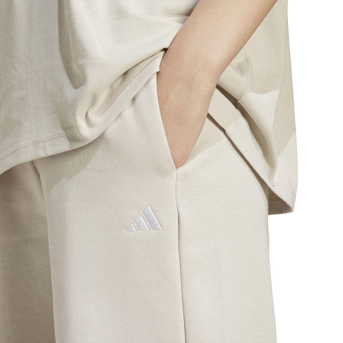 adidas Womens Feel Cozy Fleece Small Logo Open Hem Track Pants