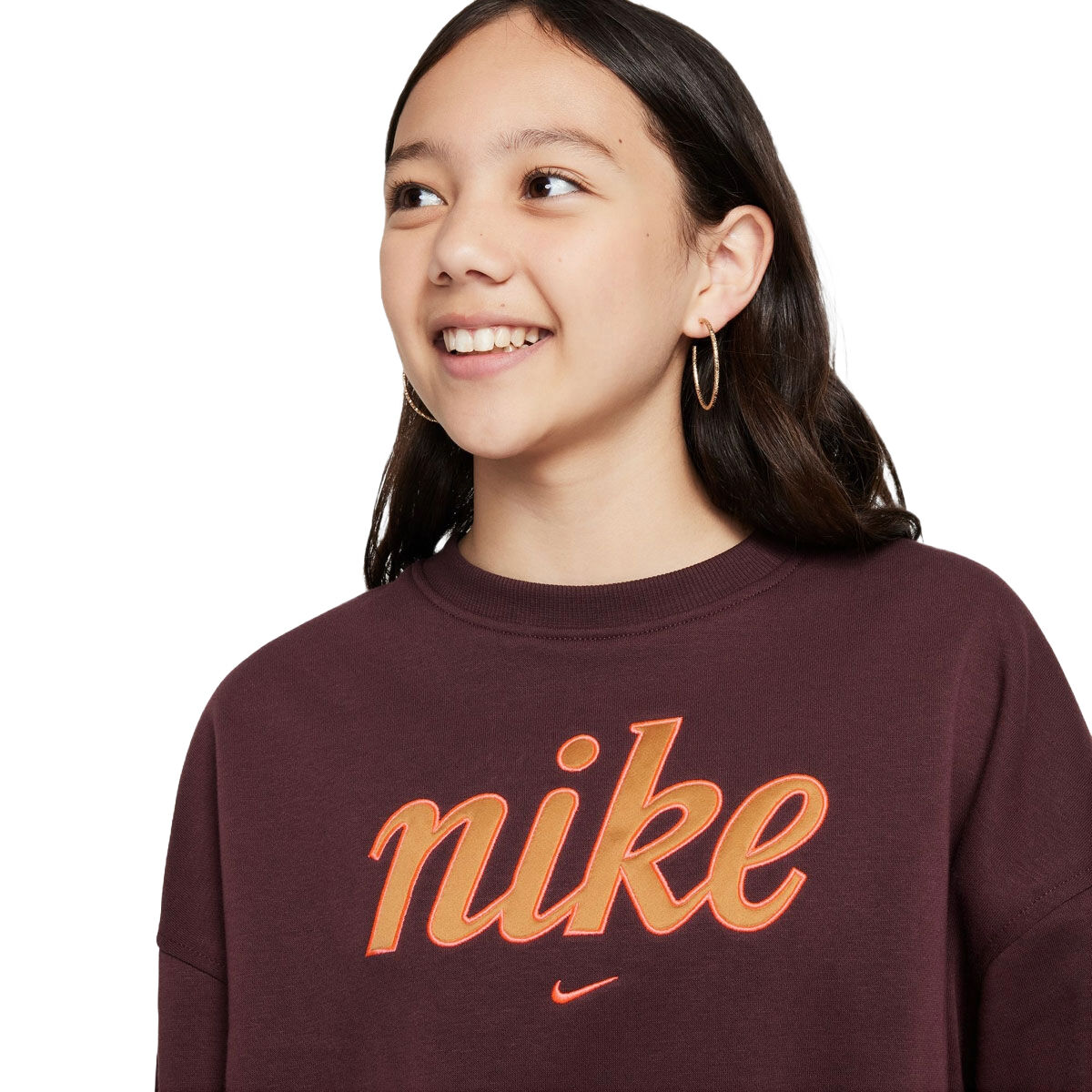 Nike Junior Club Fleece Boxy Graphic Star Crew Sweatshirt