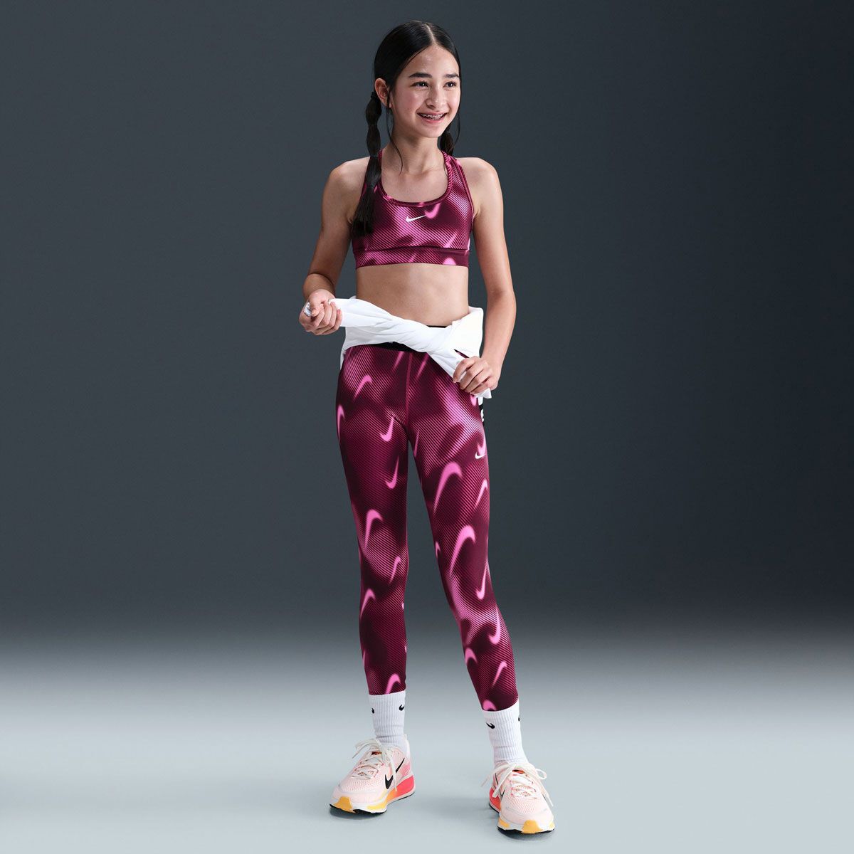 Nike Pro Junior Swoosh All Over Print Bra