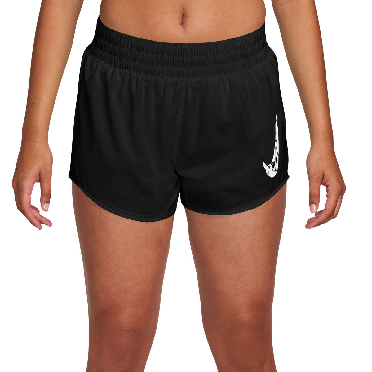 Nike Womens One Dri-FIT Mid Rise 3 Inch Brief-Lined Shorts