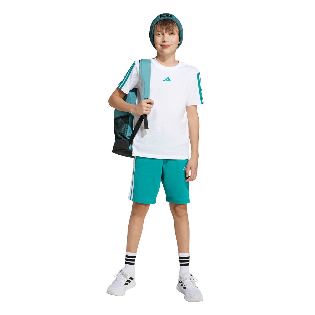adidas Junior 3-Stripes Knit Shorts