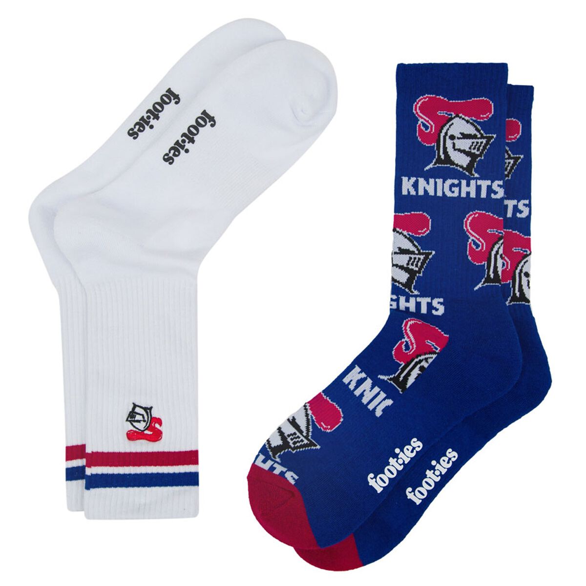 Footies Newcastle Knights 2025 Sneaker Socks 2 Pack