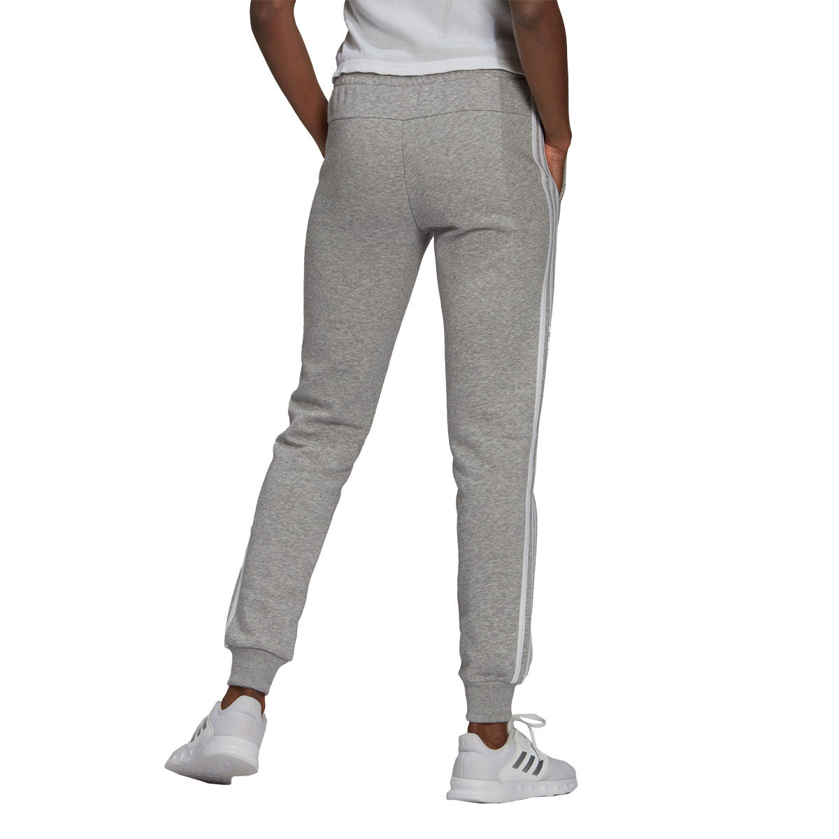 adidas Womens Essentials Fleece 3-Stripes Slim Fit Track Pants