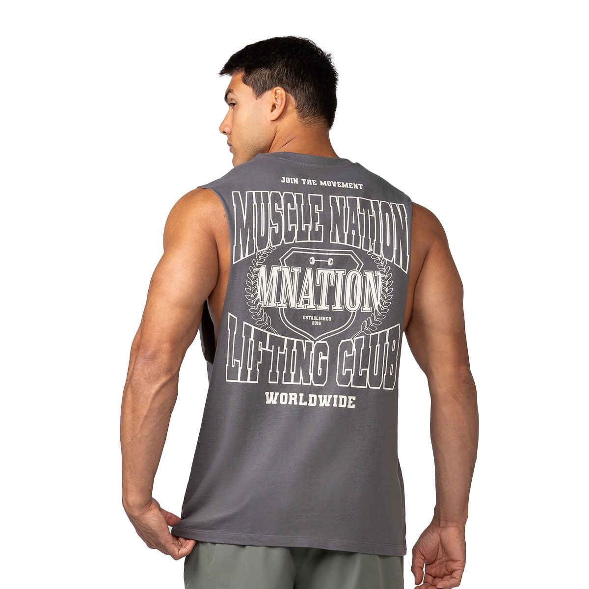 Muscle Nation Mens Lifting Club Drop Arm Tank