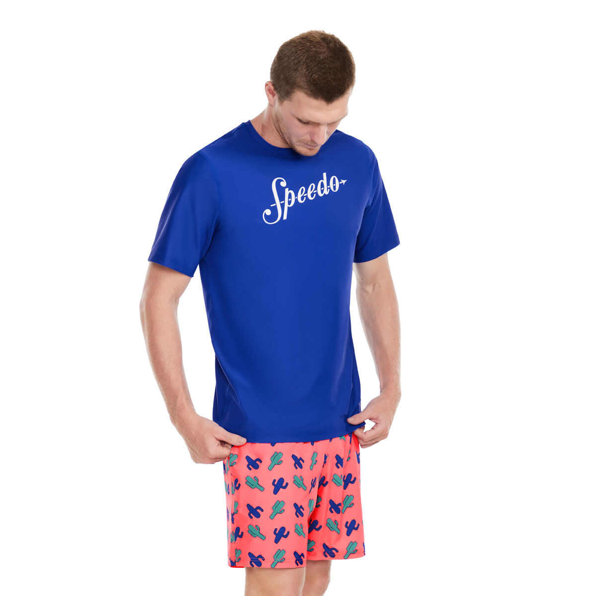 Speedo Mens Printed Short Sleeve Swim Tee