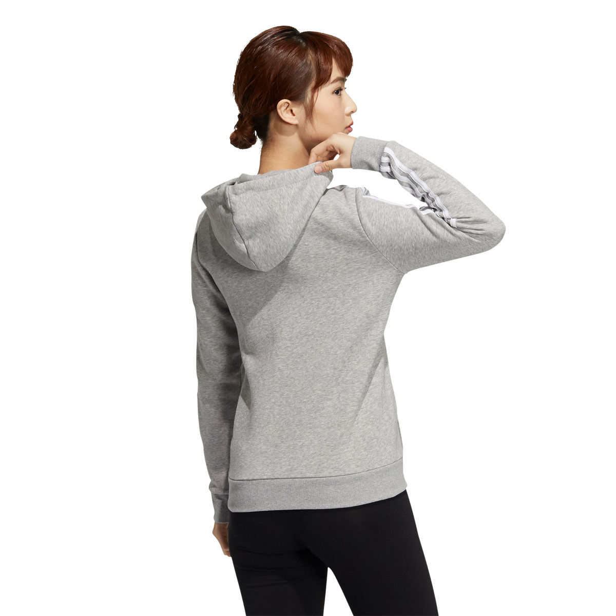 adidas Womens Essentials Fleece 3-Stripes Full Zip Hoodie