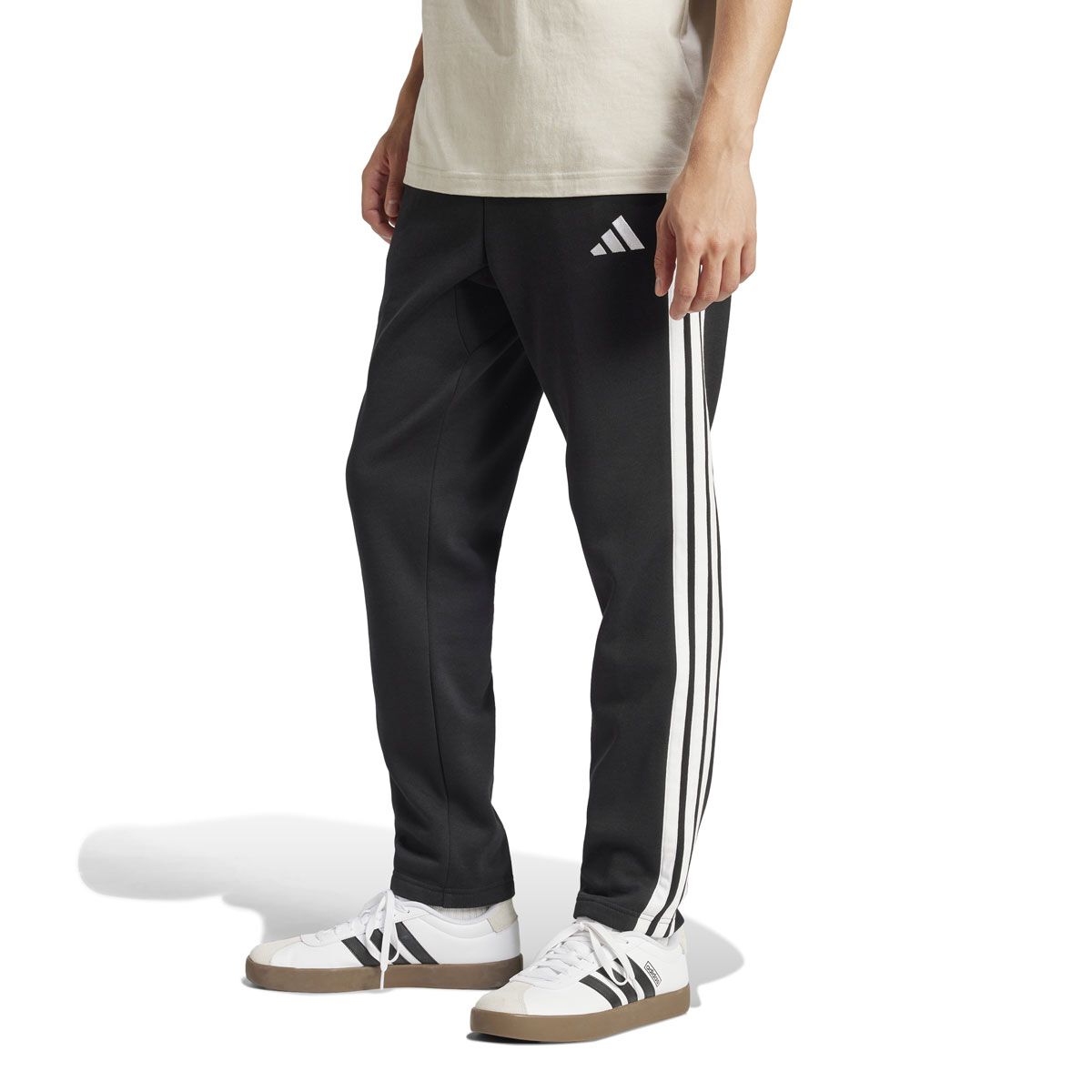adidas Mens Essentials Fleece 3 -Stripes Open Hem Track Pants