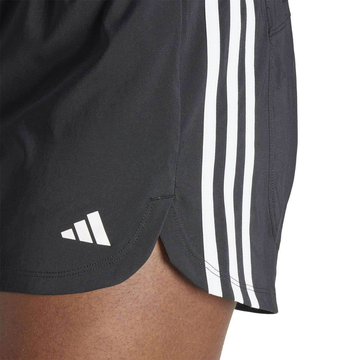 adidas Womens Pacer 3 Stripes Training High Rise Shorts