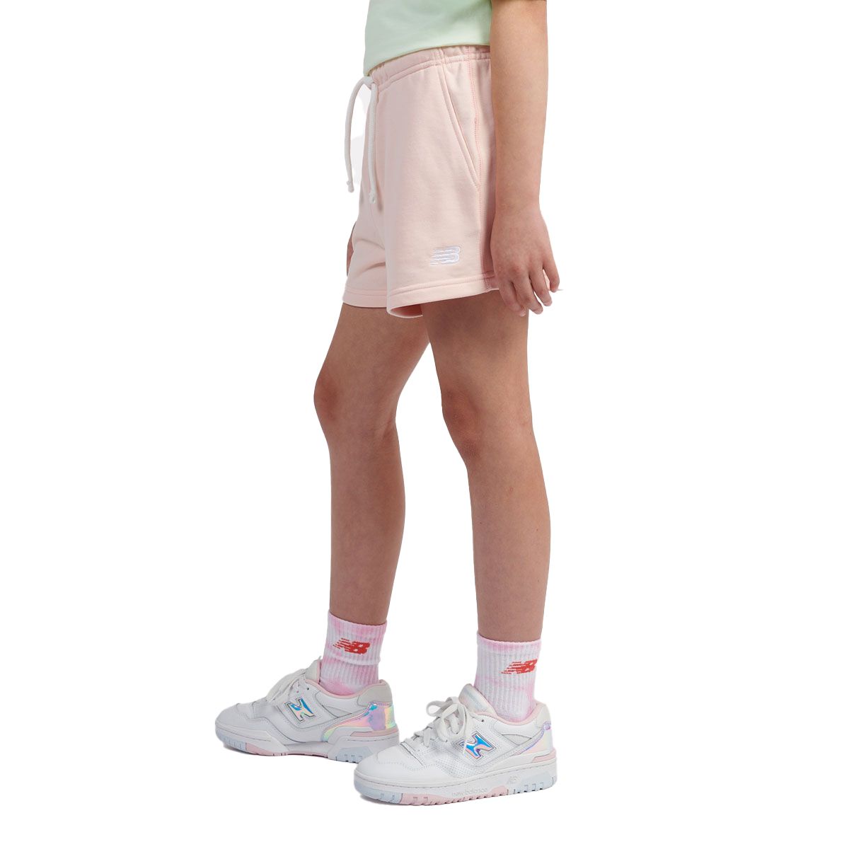 New Balance Junior French Terry Small Logo Shorts