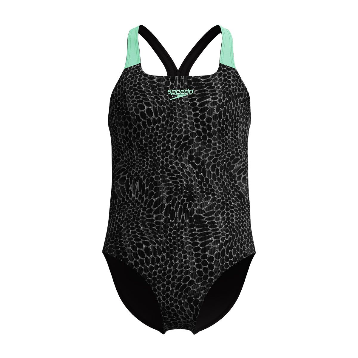 Speedo Girls Digi Allover Powerback One Piece Swimsuit