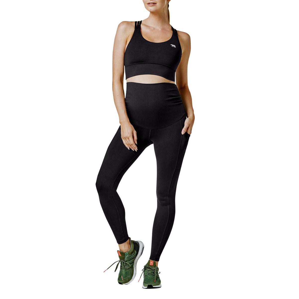Running Bare Womens Maternity Power Moves Full Length Tights