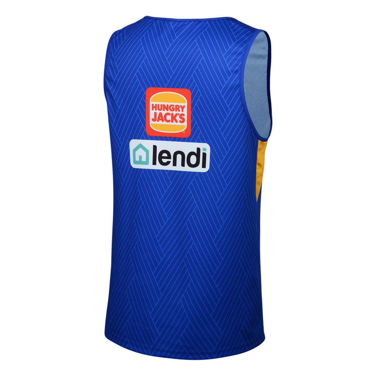 West Coast Eagles 2024 Mens Training Singlet Blue/Yellow XXL