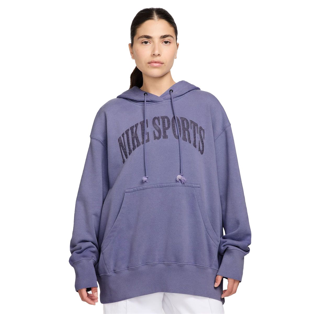 Nike Womens Phoenix Fleece French Terry Oversized Washed Pullover Hoodie