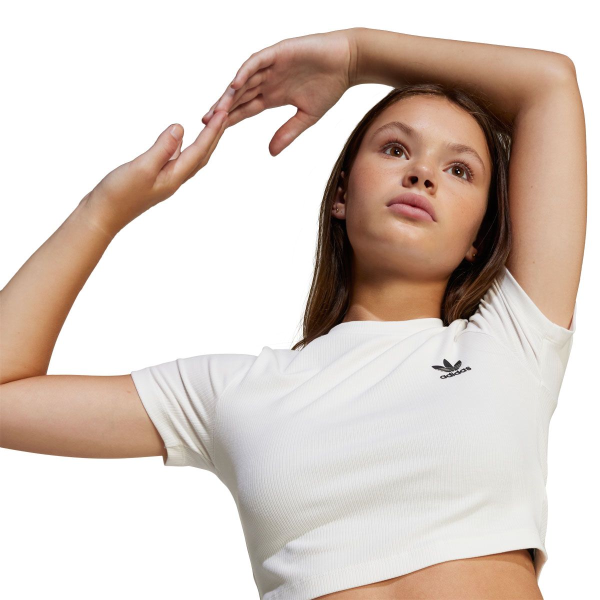 adidas Originals Junior Trefoil Ribbed Crop Tee