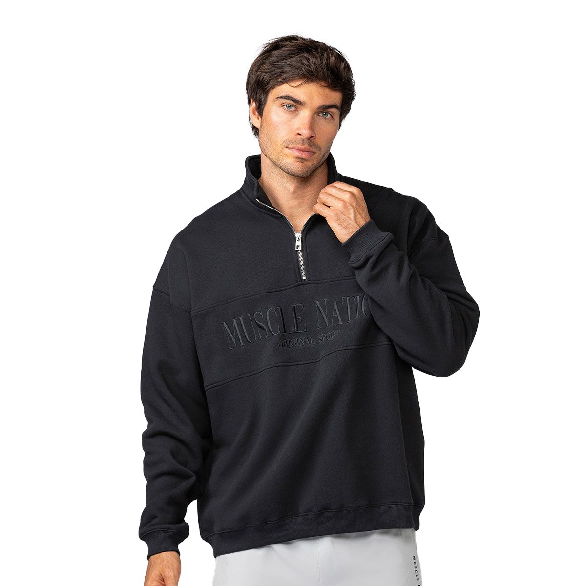 Muscle Nation Mens Prep Quarter Zip Pullover