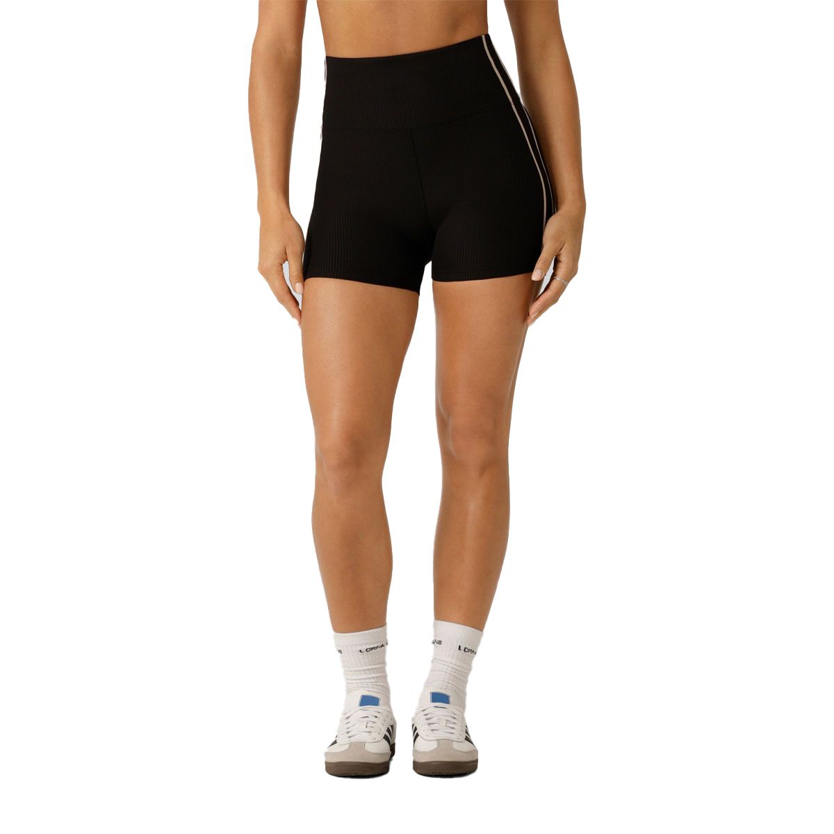 Lorna Jane Womens Second Nature Luxe Rib 12cm Bike Shorts