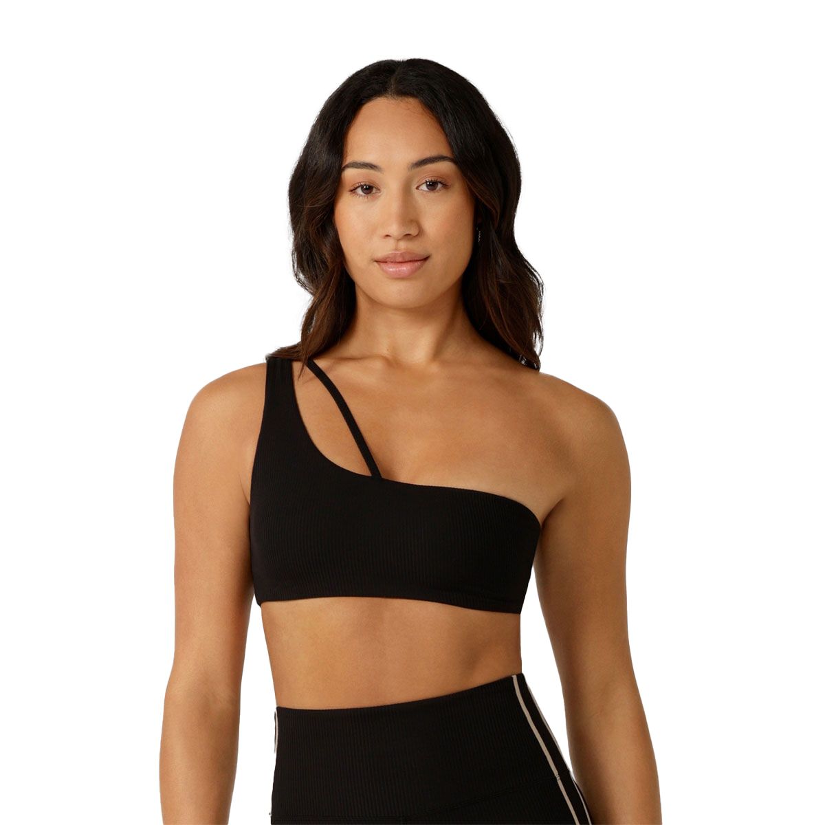 Lorna Jane Womens Second Nature Luxe Rib Asymmetrical Sports Bra