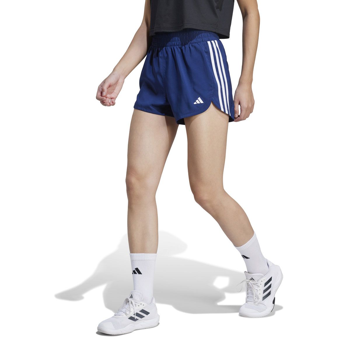 adidas Womens Pacer 3 Stripes Training High Rise Shorts