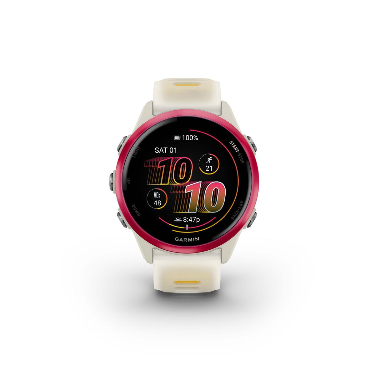 Garmin Forerunner 570 42mm GPS Watch - Bone Raspberry