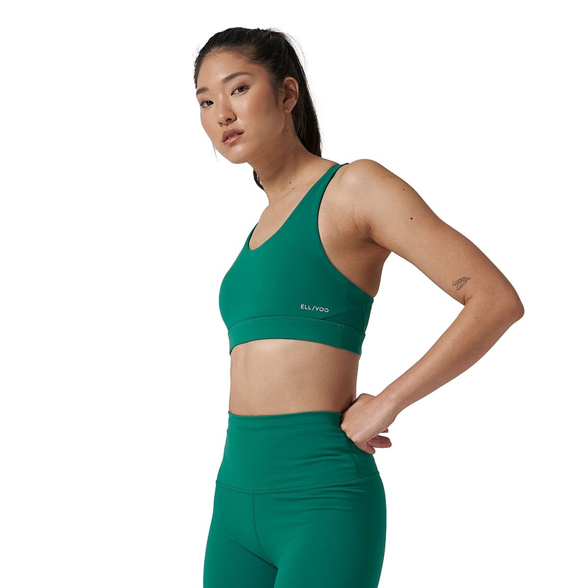 Ell/Voo Womens Studio Crop Sports Bra