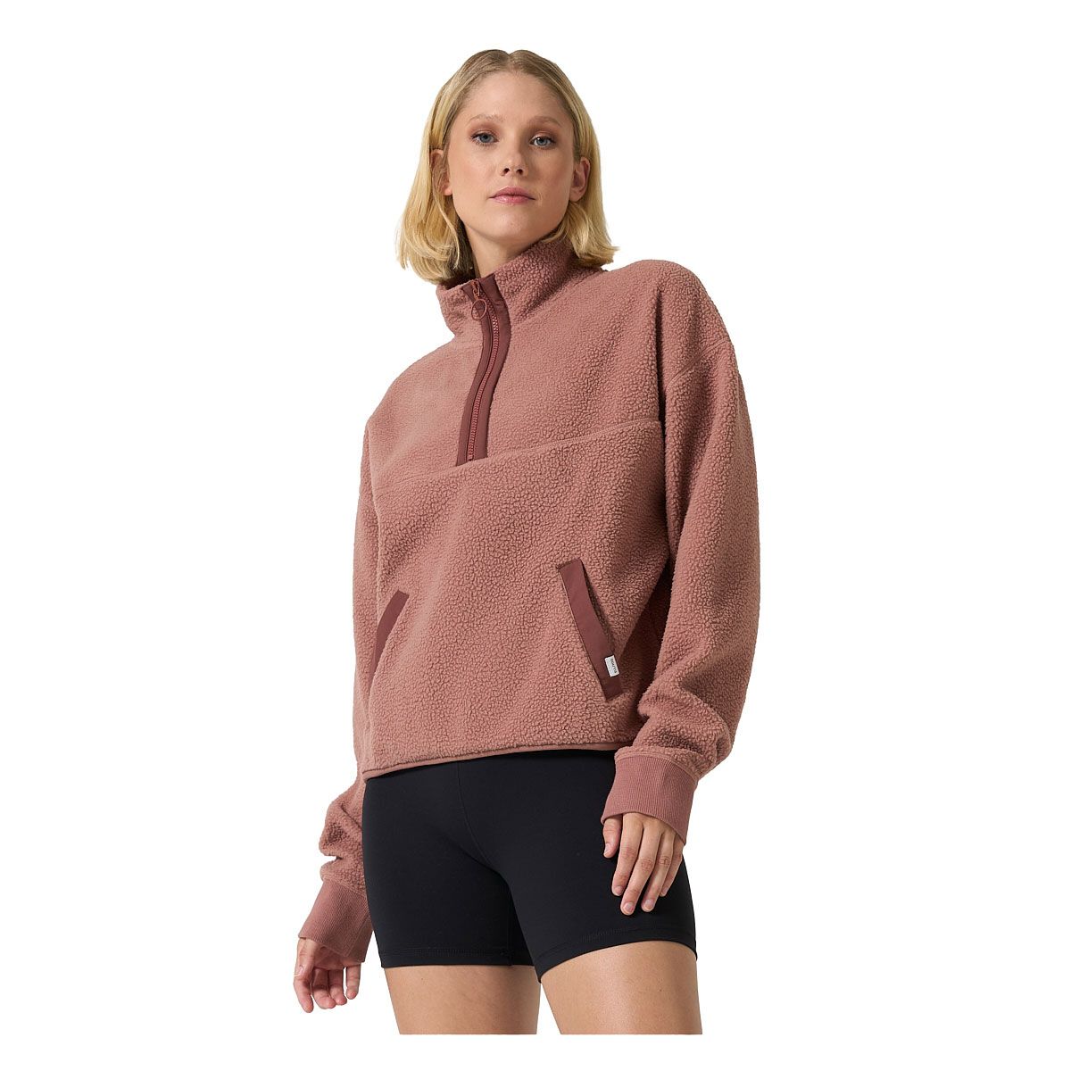 Ell/Voo Womens Bria Sherpa 1/2 Zip Pullover