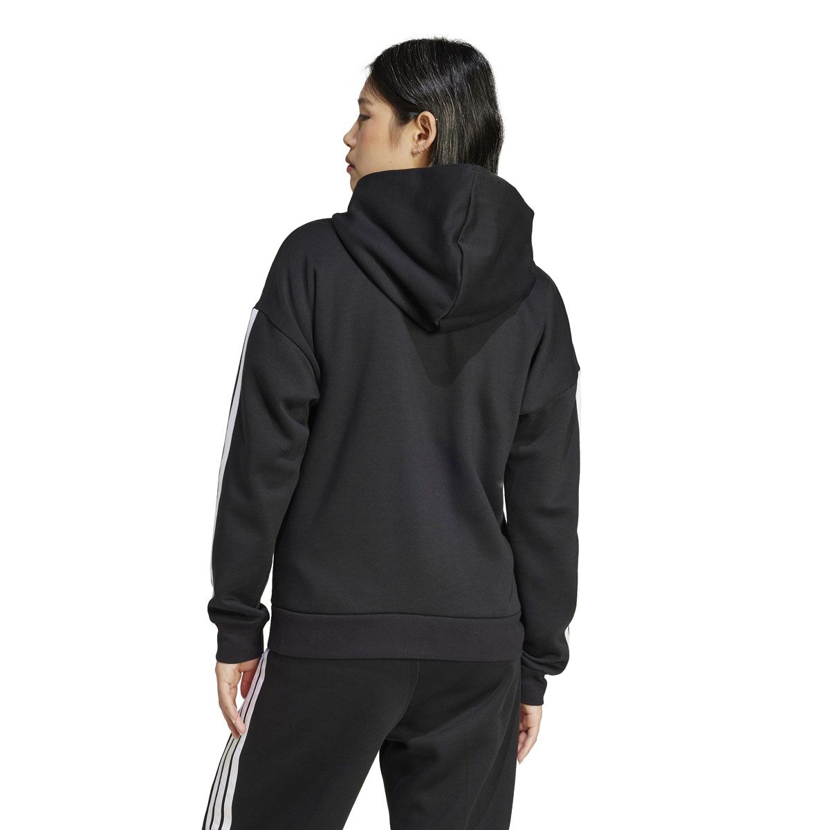 adidas Womens Essentials Fleece 3-Stripes Full Zip Hoodie