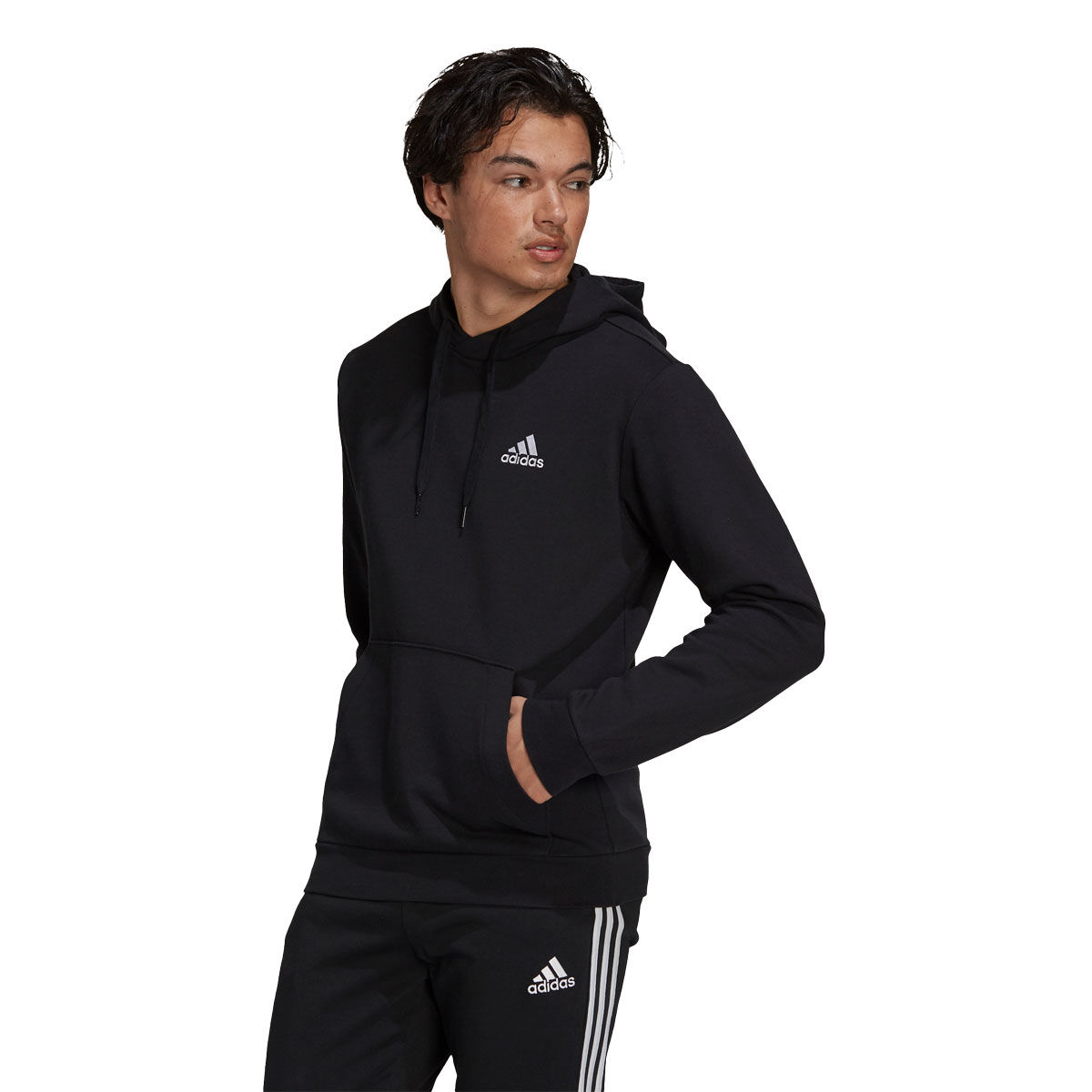 adidas Mens Essentials Feel Cozy Pullover Fleece Hoodie