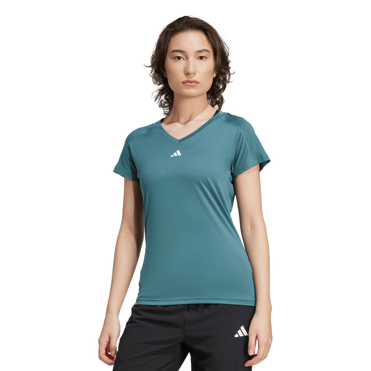 adidas Womens AEROREADY Train Essentials Minimal Branding V-Neck Tee
