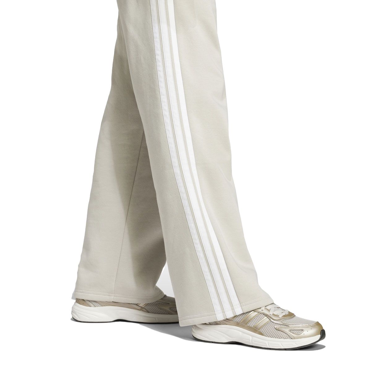 adidas Womens Essentials Fleece 3-Stripes Open Hem Track Pants
