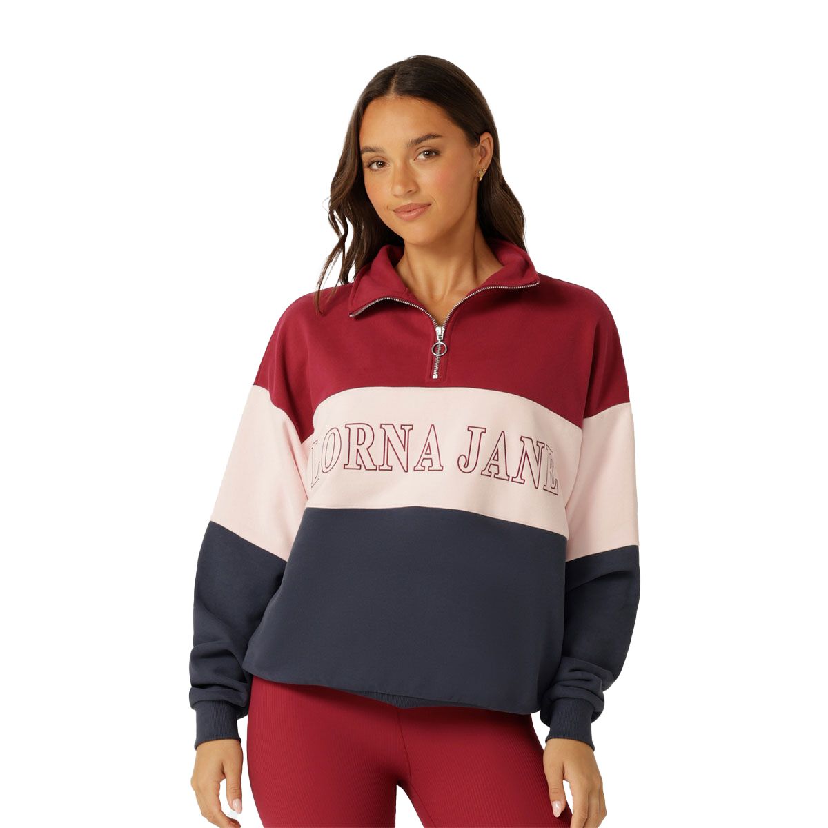 Lorna Jane Womens Centre Field Quarter Zip Jumper