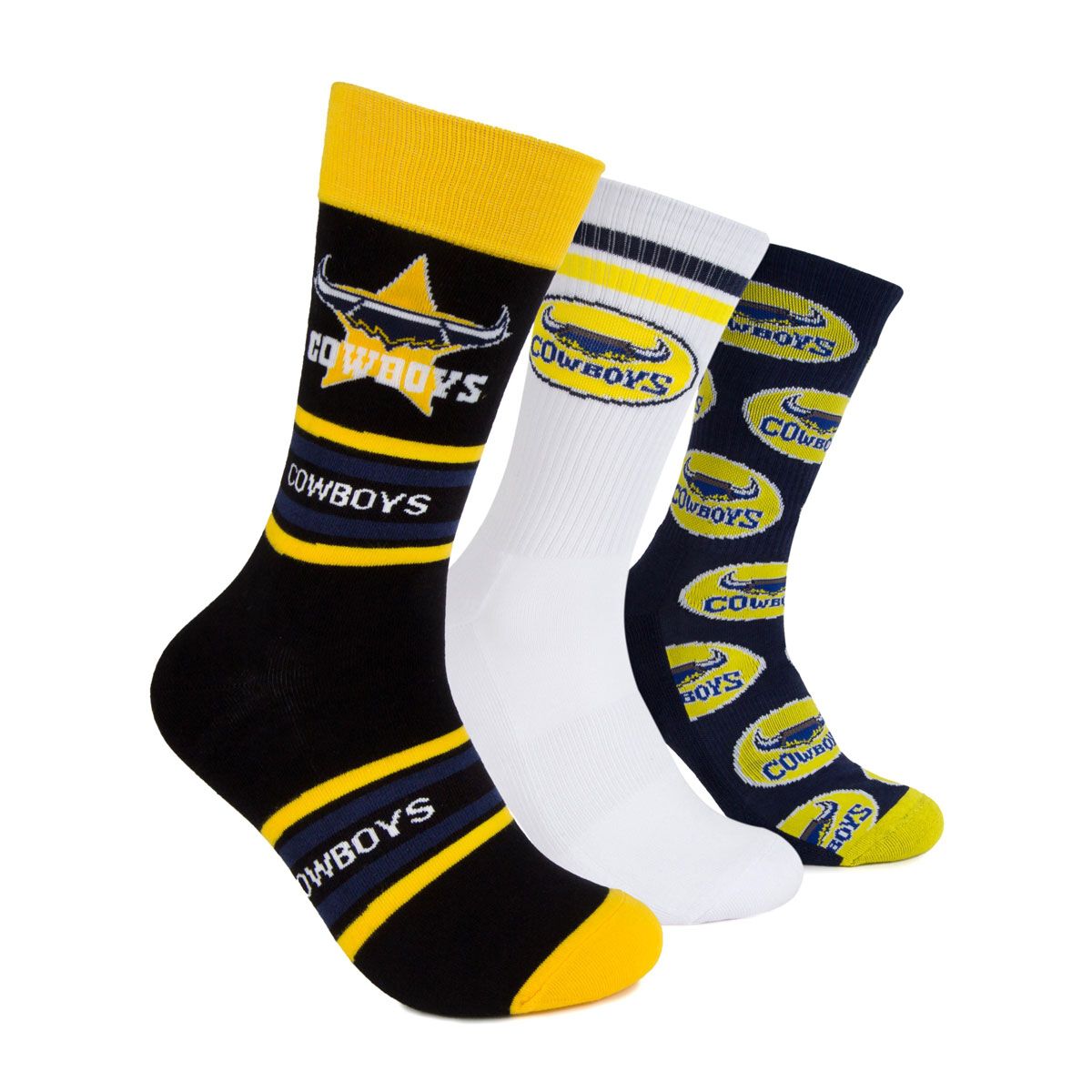 North Queensland Cowboys 3 Pack Sock Gift Pack