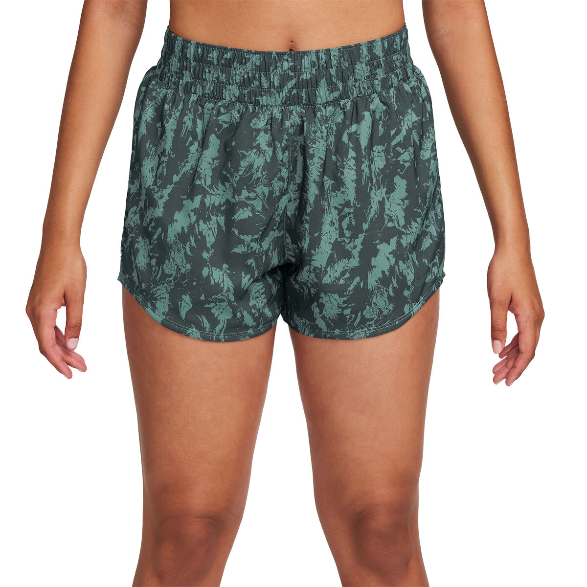Nike Womens One Dri-FIT Mid Rise 3 Inch Brief-Lined Printed Shorts