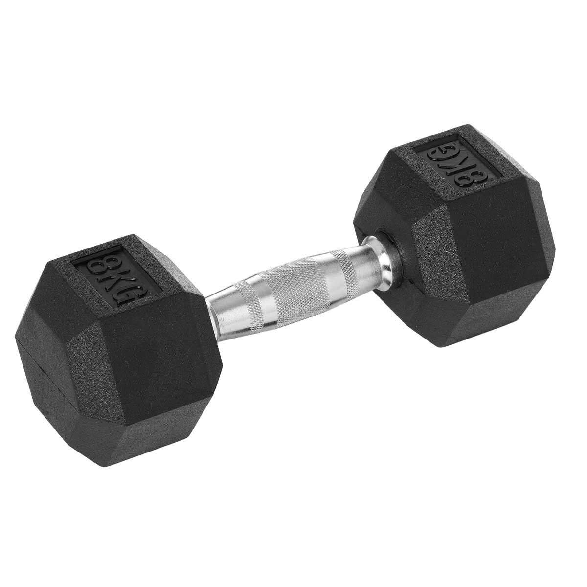 Celsius 8kg Rubber Hex Dumbbell 1 Piece