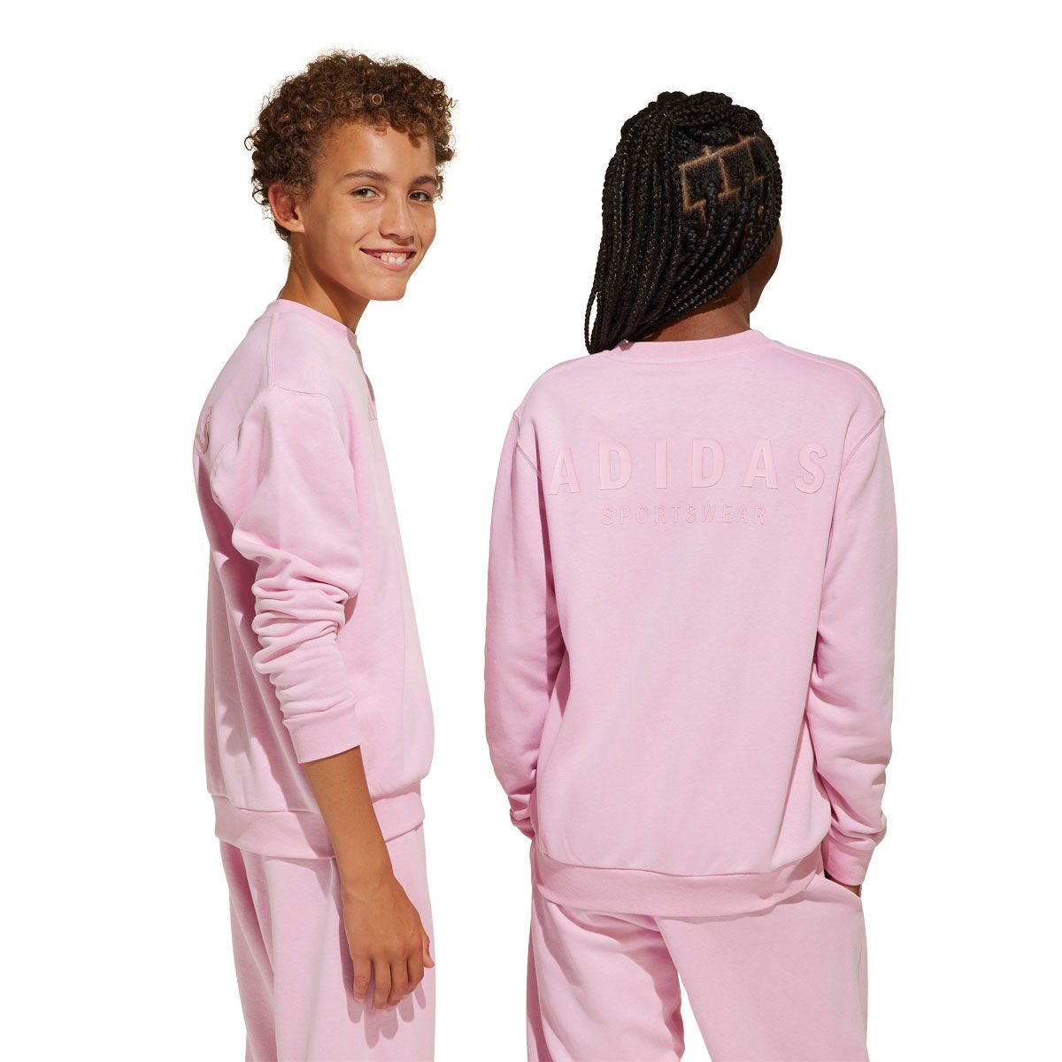 adidas Junior All Season Fleece Graphic Crew Sweatshirt