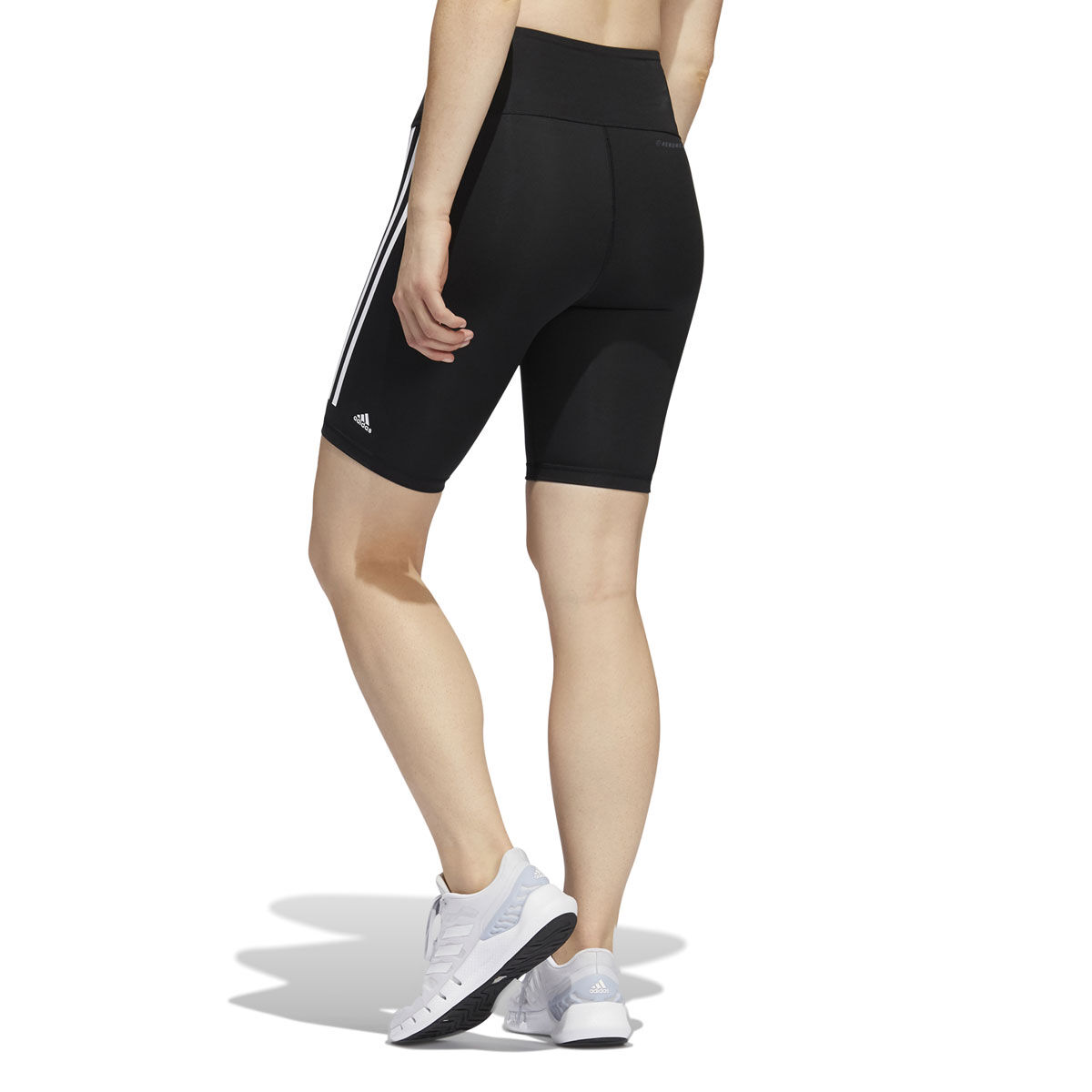 adidas Womens Optime Train Icons 3-Stripes Mid Rise Bike Shorts