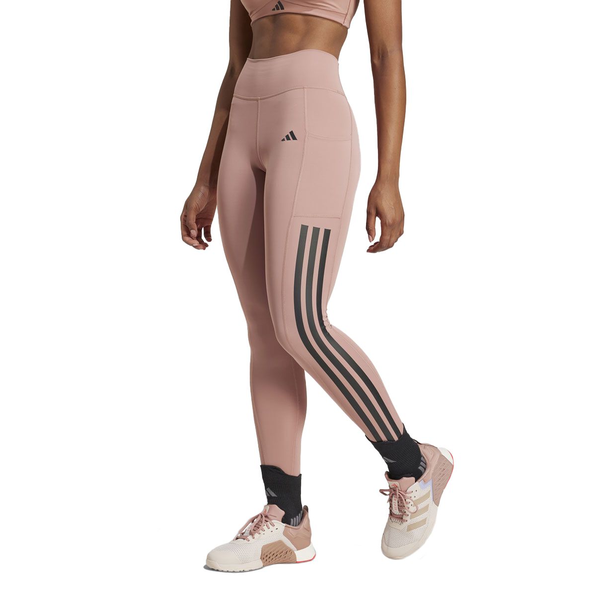 adidas Womens Optime Icons 3-Stripes Full Length Tights