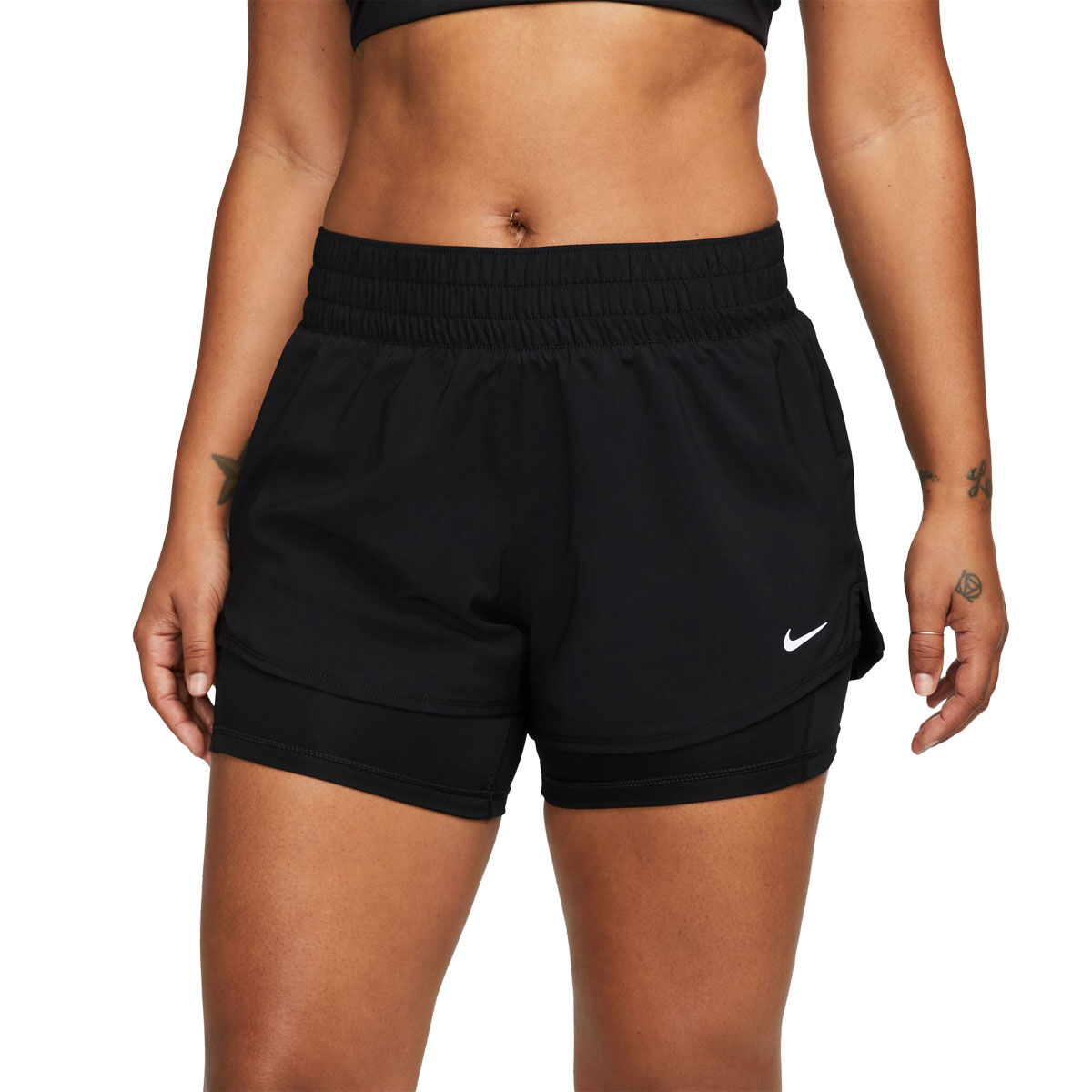 Nike Womens One Dri-FIT Mid Rise 3 Inch 2in1 Shorts